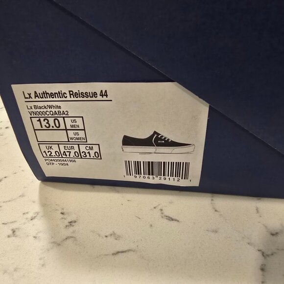 Vans Lx Authentic Reissue 44 Black White VN000CQABA2 Sneakers Mens Size 13 NEW - Picture 10 of 16